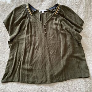 DR2 by Daniel Rainn Drop Shoulder Dot Blouse Size XL